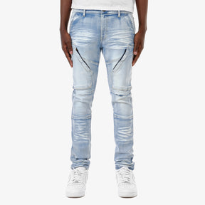 LIGHT SAND BLUE JEANS W/ HIDDEN POCKETS