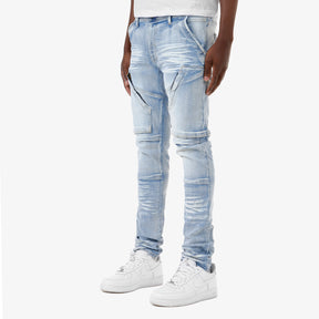 LIGHT SAND BLUE JEANS W/ HIDDEN POCKETS