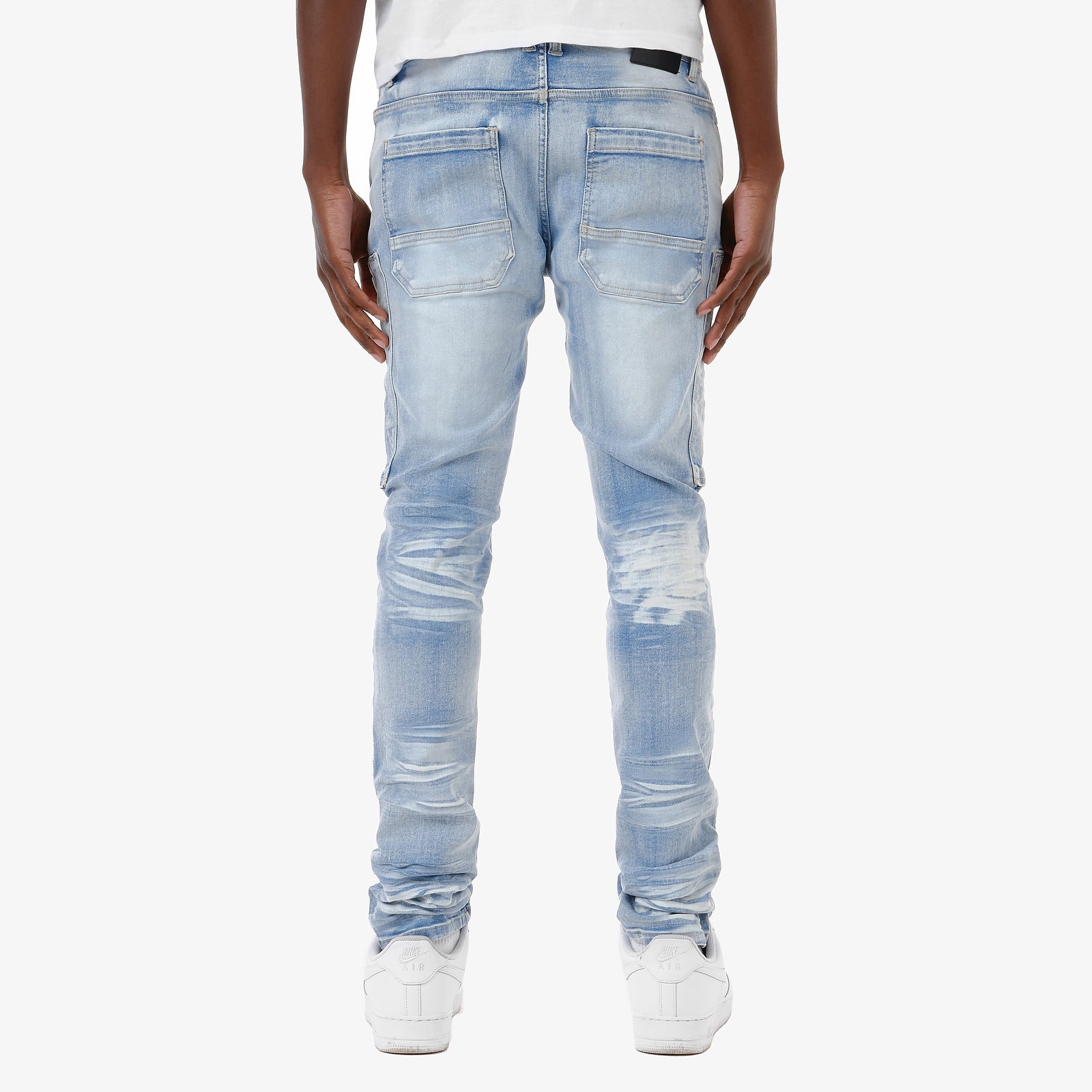 LIGHT SAND BLUE JEANS W/ HIDDEN POCKETS