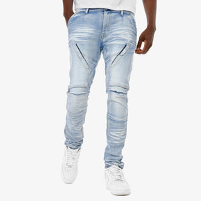 LIGHT SAND BLUE JEANS W/ HIDDEN POCKETS