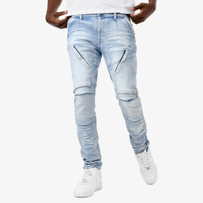 LIGHT SAND BLUE JEANS W/ HIDDEN POCKETS