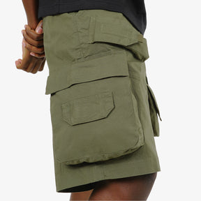 OLIVE RIP STOP CARGO SHORTS
