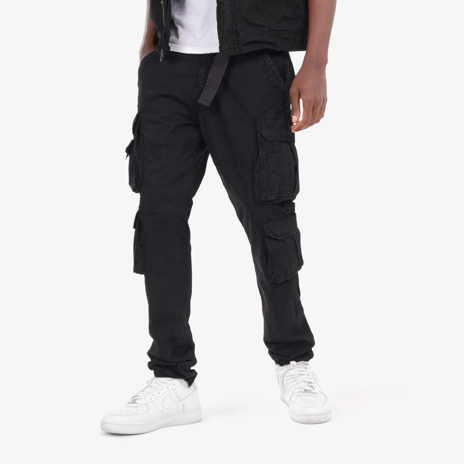 JET BLACK CARGOS W/ BELT