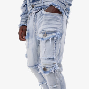 LIGHT SAND BLUE STACKED CARGOS