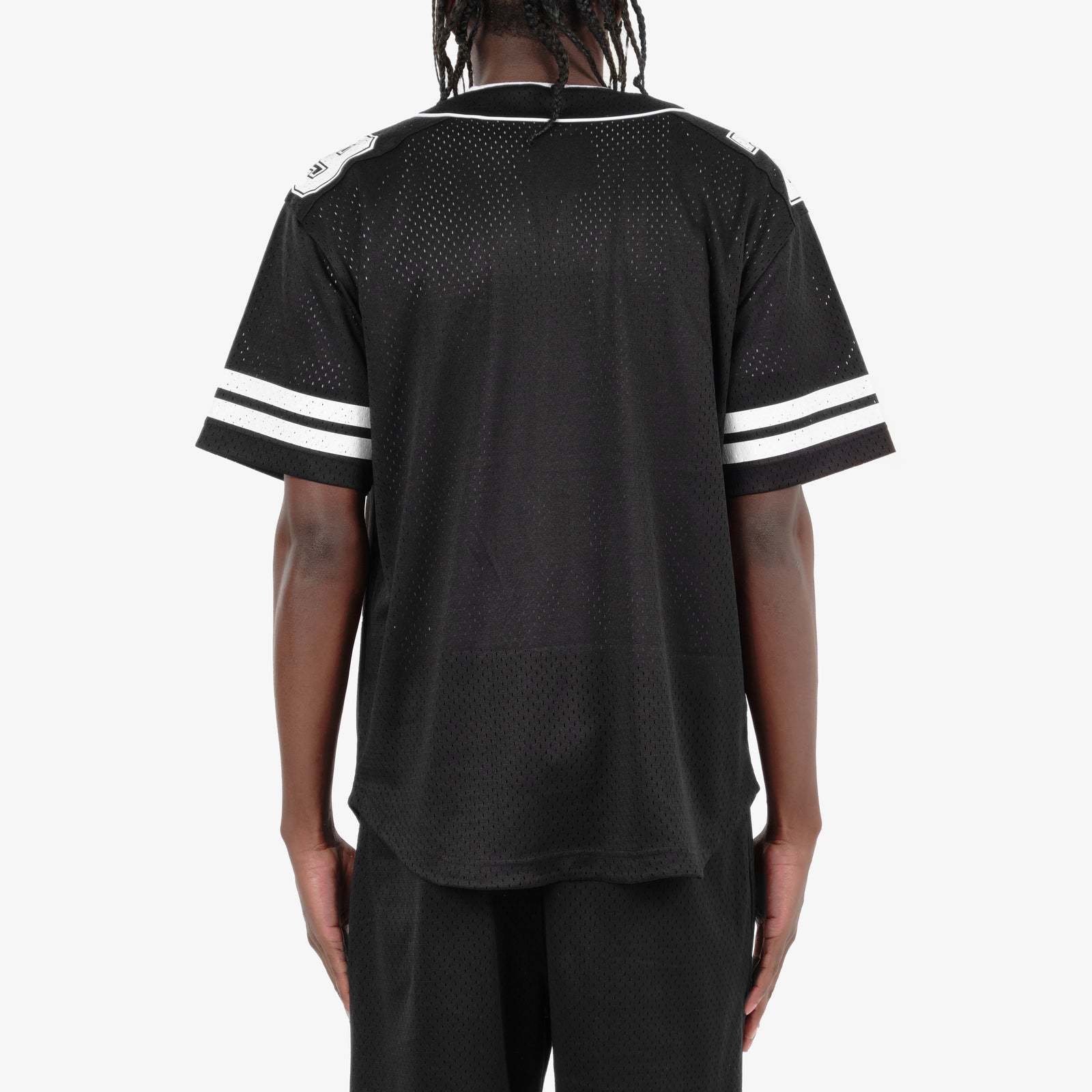 BLACK FAST MESH BUTTON DOWN