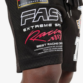 BLACK MESH RACING SHORTS