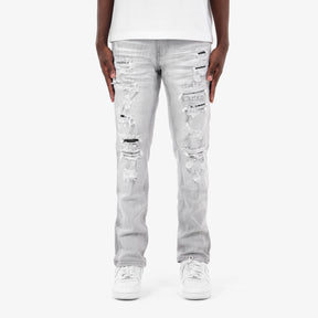 GRAY RIP & REPAIR JEANS