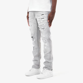 GRAY RIP & REPAIR JEANS