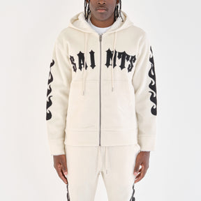 CREAM "SAINTS" MOHAIR HOODIE