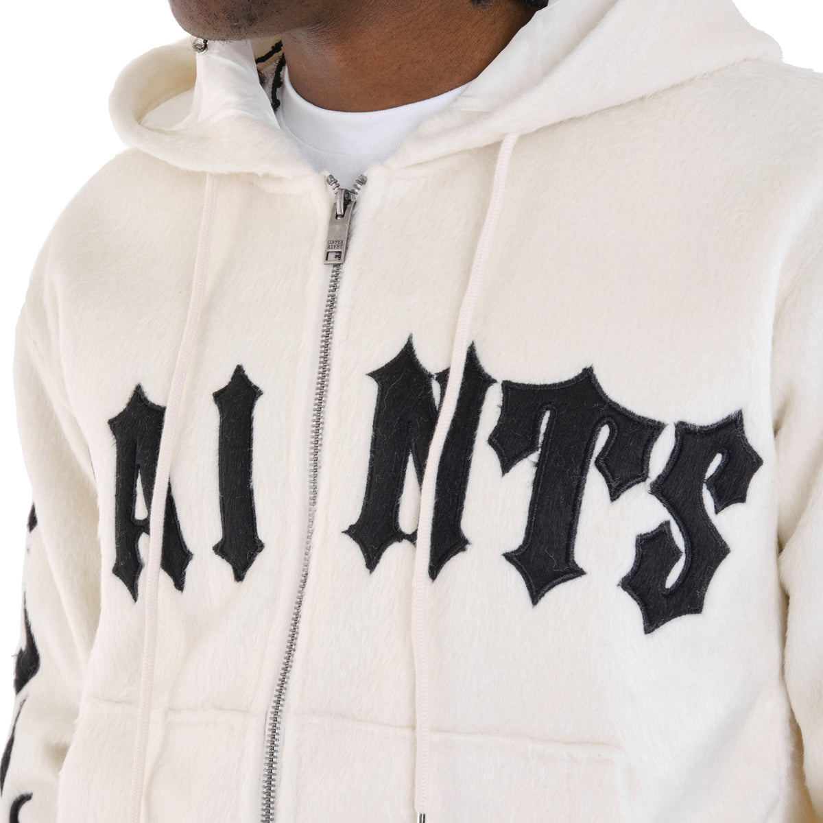 CREAM "SAINTS" MOHAIR HOODIE