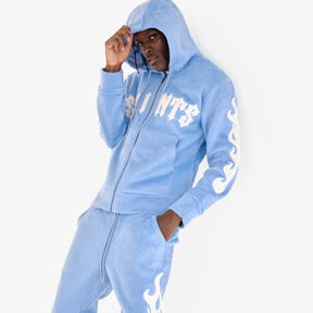 LIGHT BLUE "SAINTS" MOHAIR HOODIE