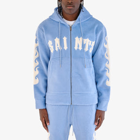 LIGHT BLUE "SAINTS" MOHAIR HOODIE