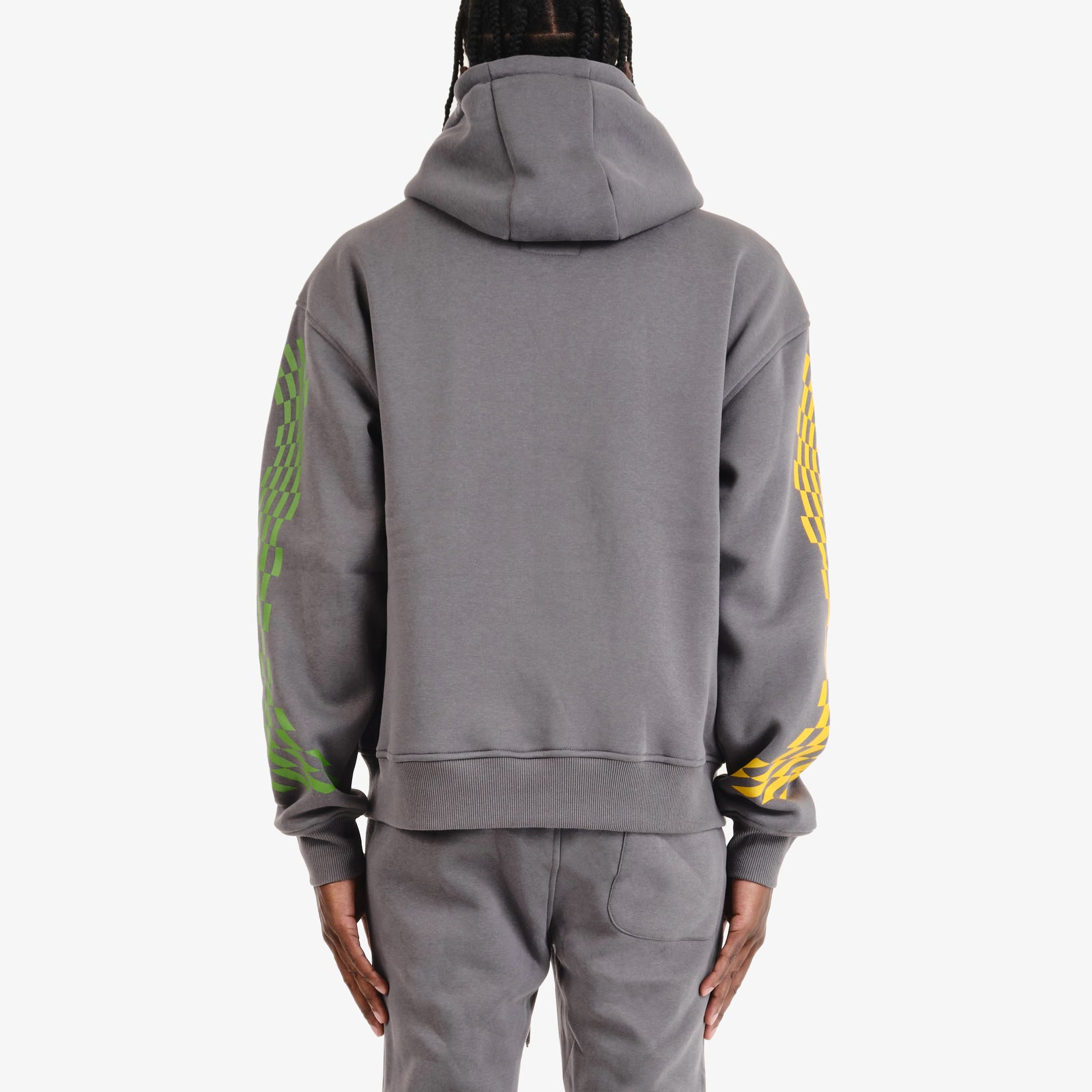 GREY RACING CROPPED HOODIE