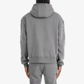 GREY HEARTLESS CROPPED HOODIE