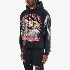 BLACK CHAMPIONS CROPPED HOODIE