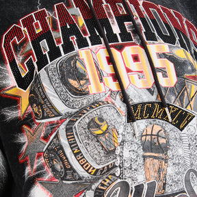 BLACK CHAMPIONS CROPPED HOODIE