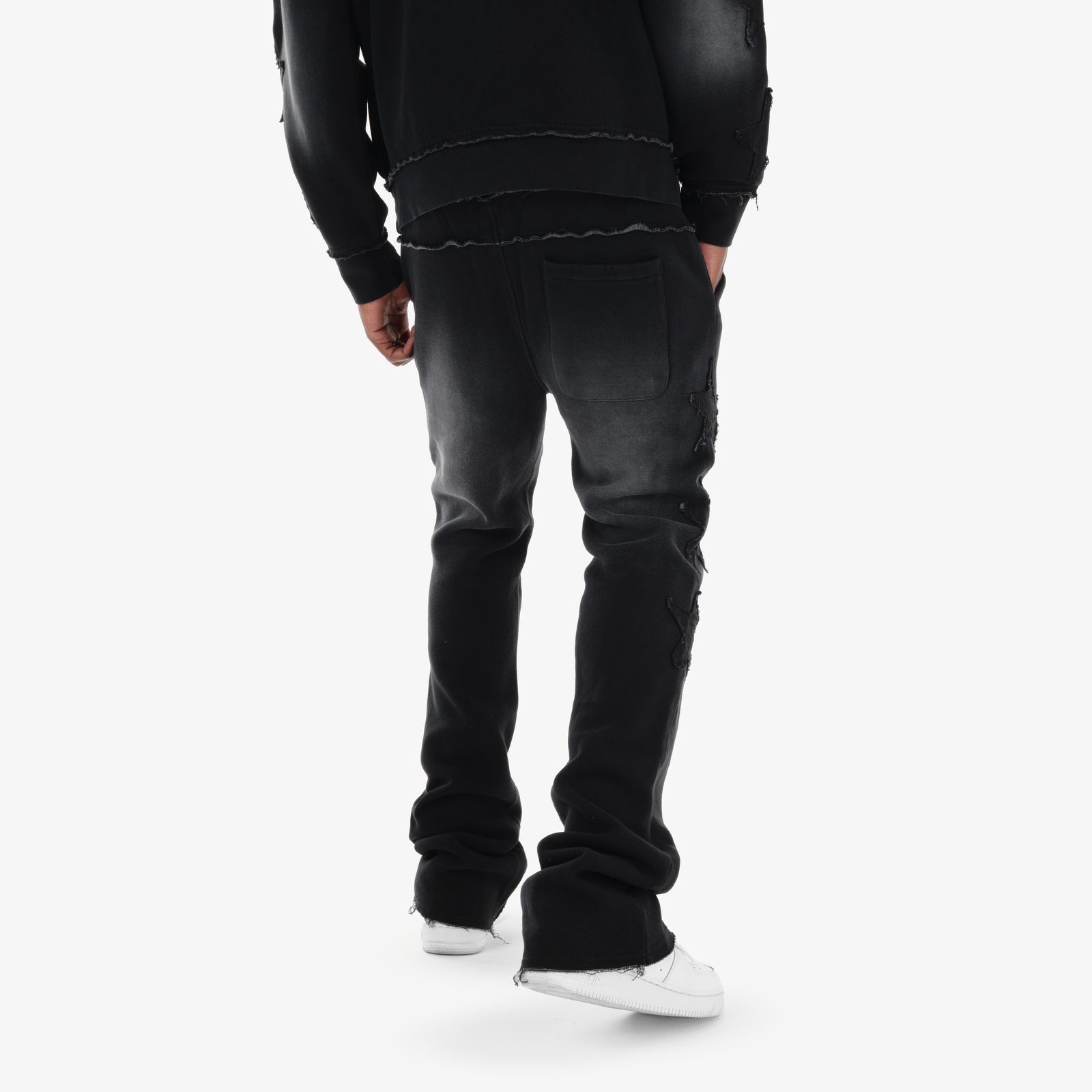 BLACK WORLDWIDE STACKED PANTS