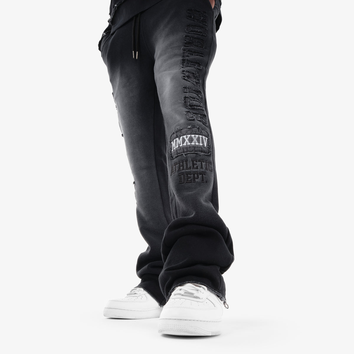 BLACK WORLDWIDE STACKED PANTS