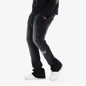 BLACK WORLDWIDE STACKED PANTS