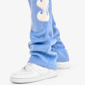 LIGHT BLUE "SAINTS" MOHAIR STACKED PANTS