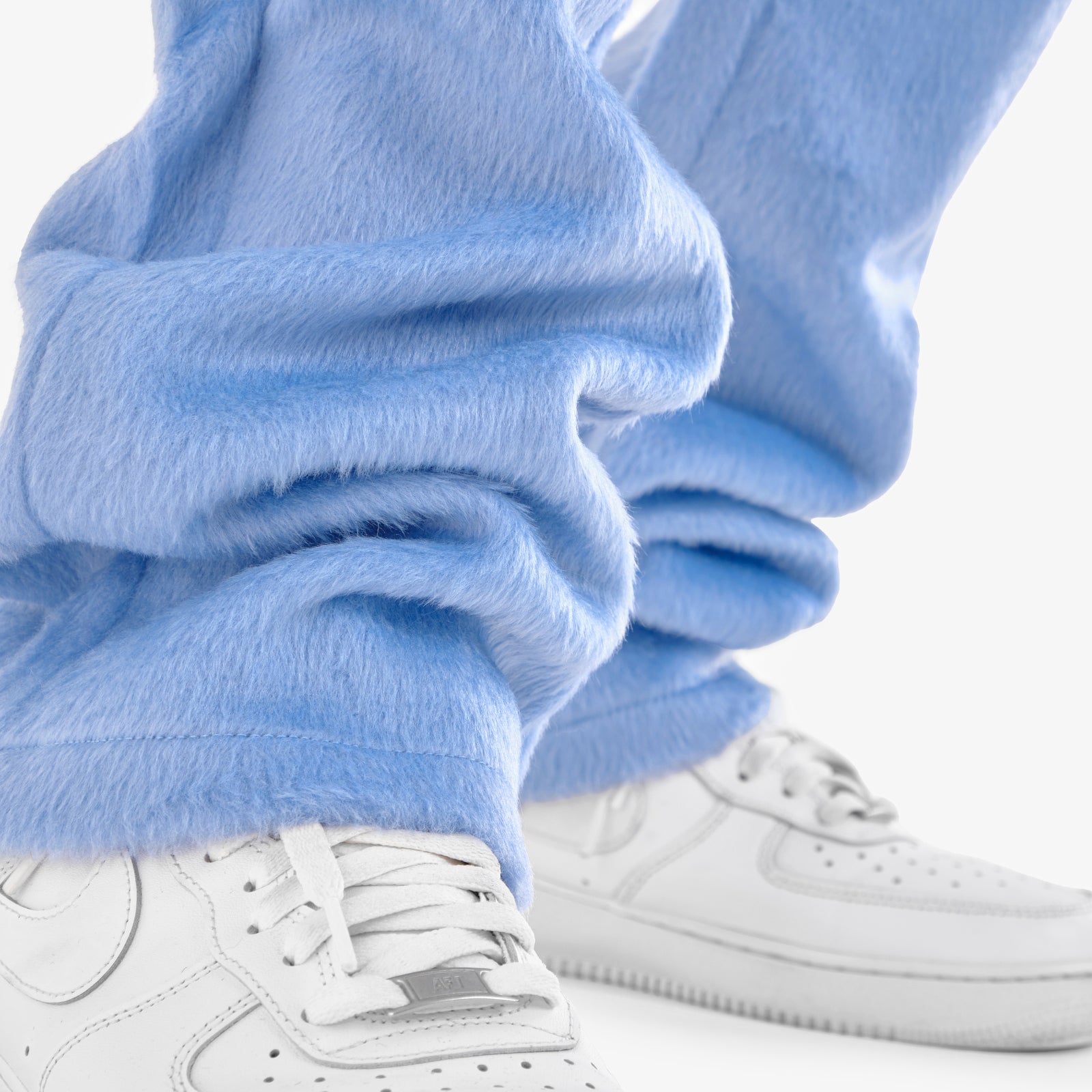 LIGHT BLUE "SAINTS" MOHAIR STACKED PANTS