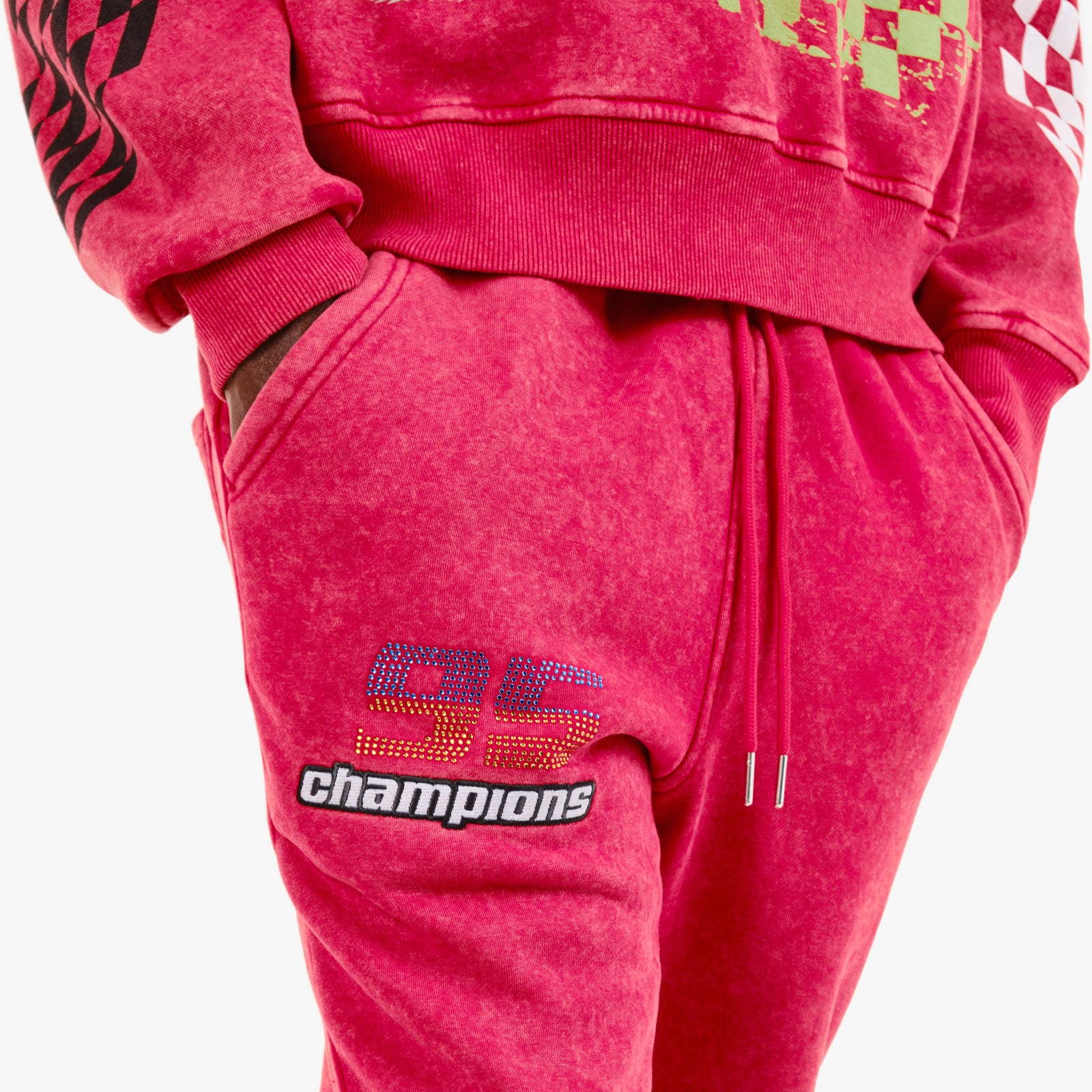 RED RACING STACKED PANTS