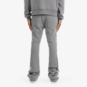 GREY HEARTLESS STACKED PANTS