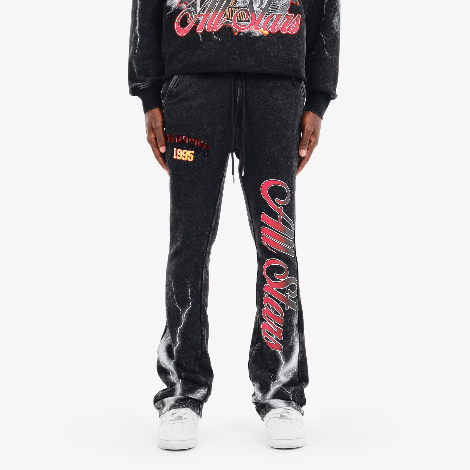 BLACK CHAMPIONS STACKED PANTS