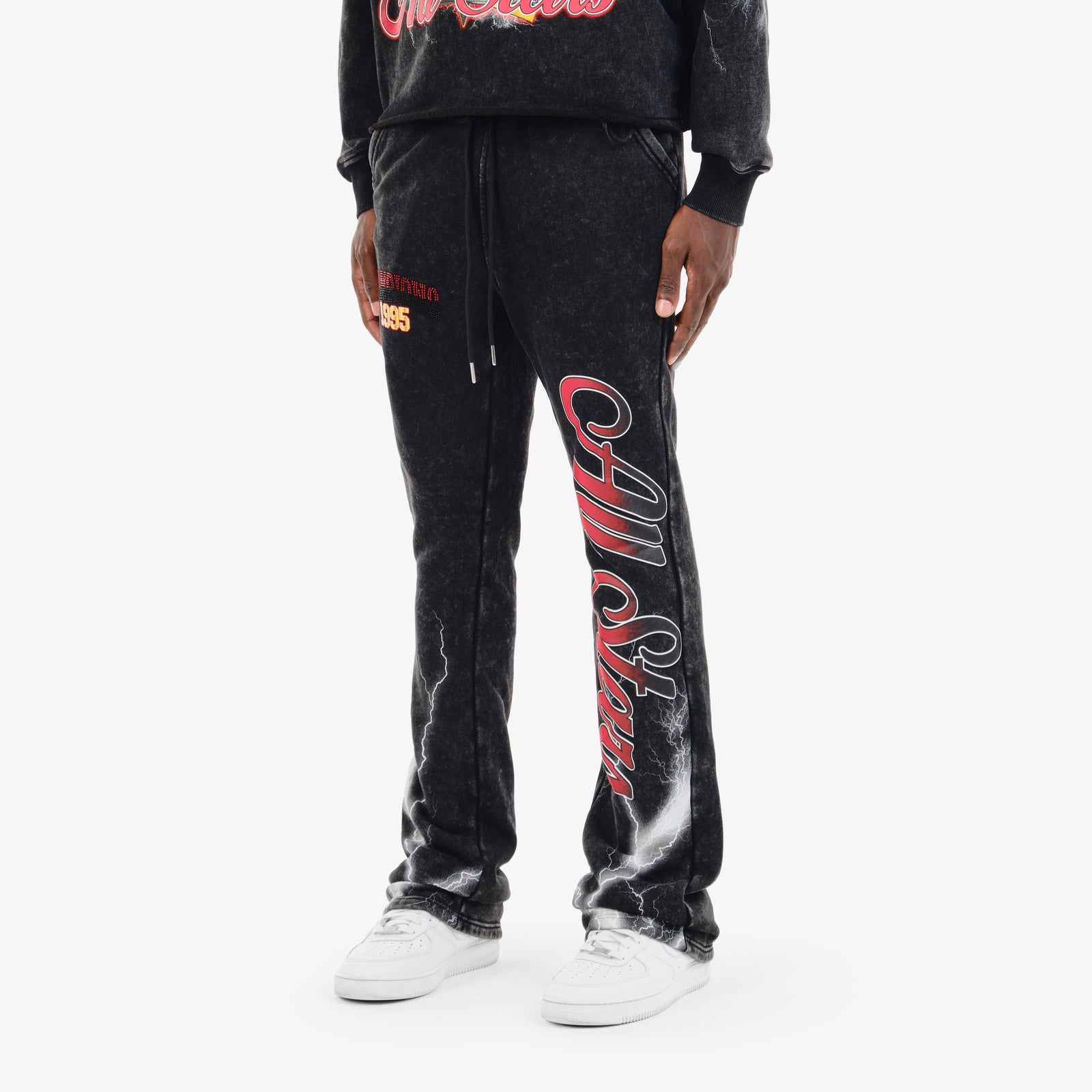 BLACK CHAMPIONS STACKED PANTS