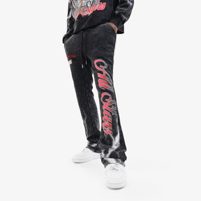 BLACK CHAMPIONS STACKED PANTS