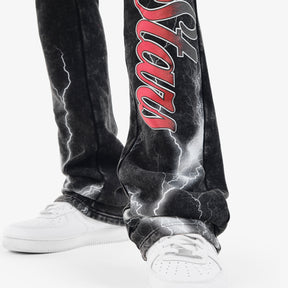 BLACK CHAMPIONS STACKED PANTS