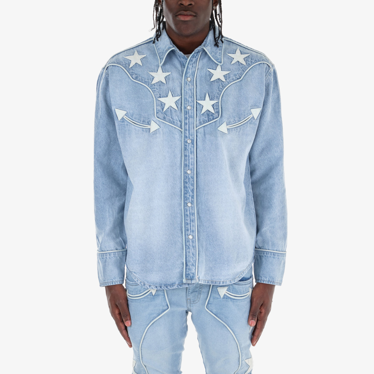 LIGHT BLUE WESTERN BUTTON DOWN