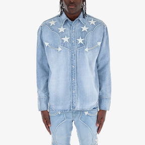 LIGHT BLUE WESTERN BUTTON DOWN