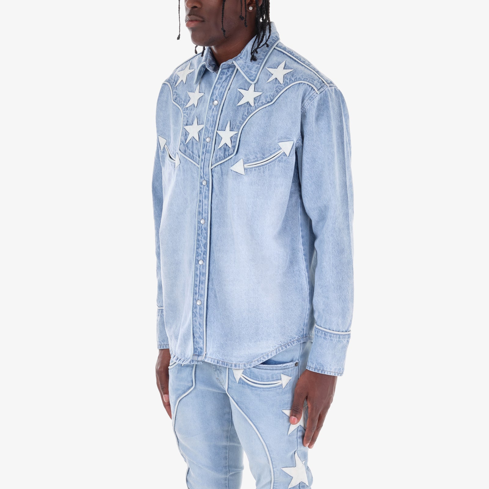 LIGHT BLUE WESTERN BUTTON DOWN