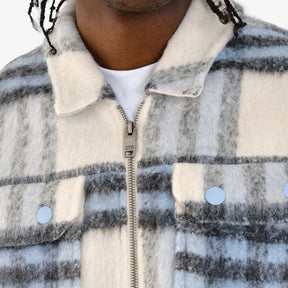 BLUE BRUSHED FLANNEL JACKET