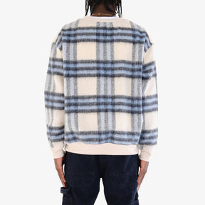 BLUE BRUSHED FLANNEL CREWNECK