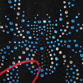 BLACK SPIDER W/ RHINESTONE CROP T-SHIRT