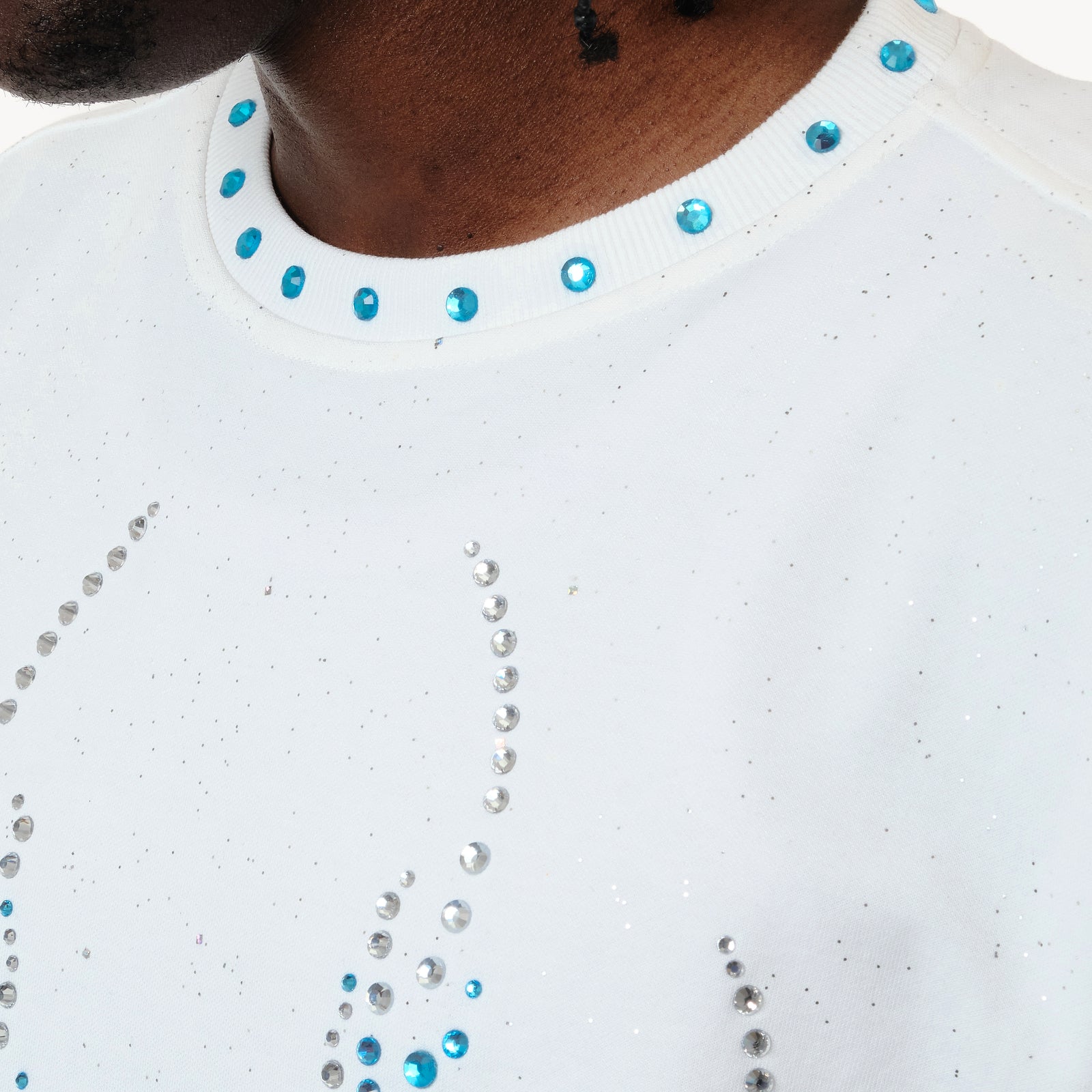 WHITE SPIDER W/ RHINESTONE CROP T-SHIRT