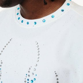 WHITE SPIDER W/ RHINESTONE CROP T-SHIRT