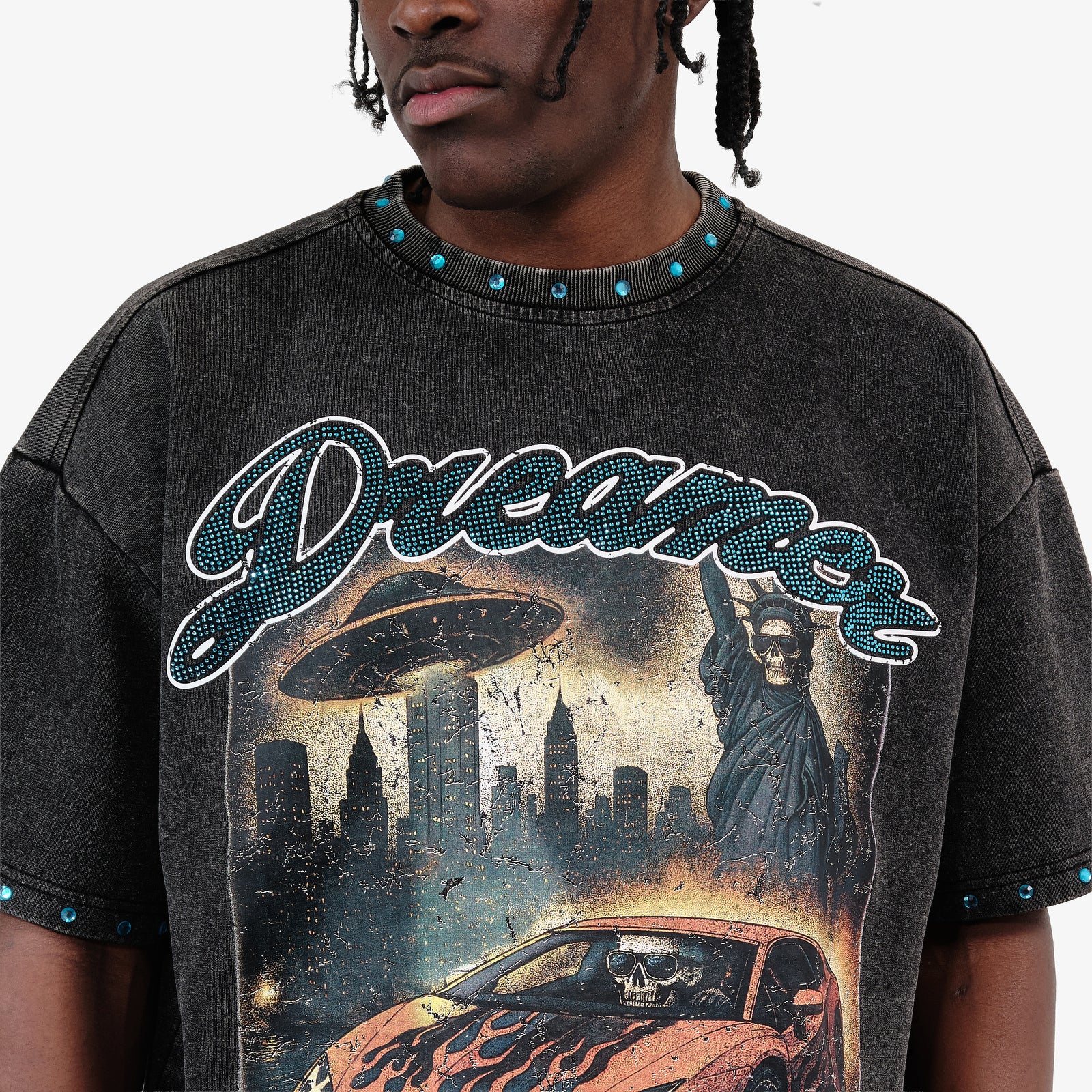 BLACK DREAMER CROP T-SHIRT