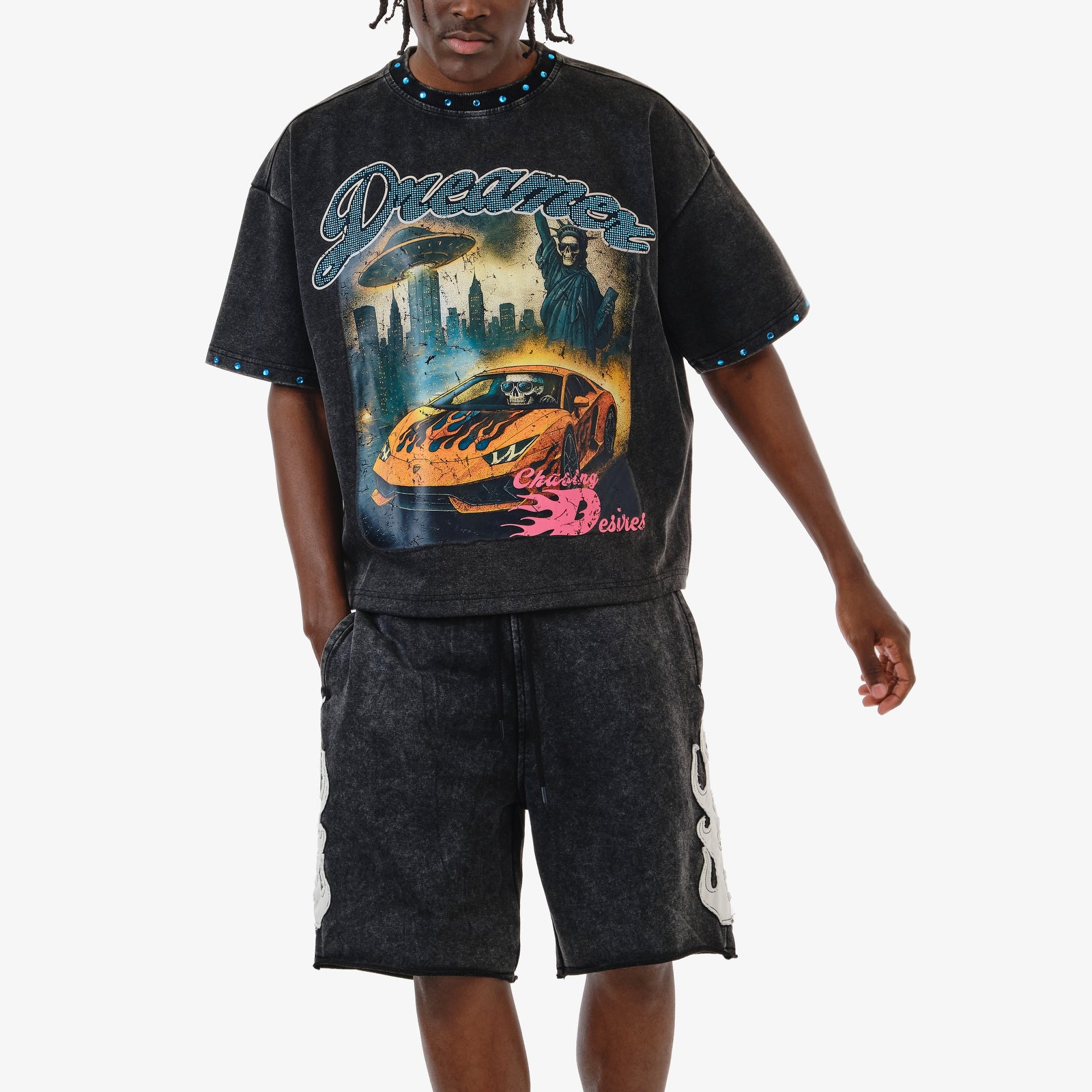 BLACK DREAMER CROP T-SHIRT