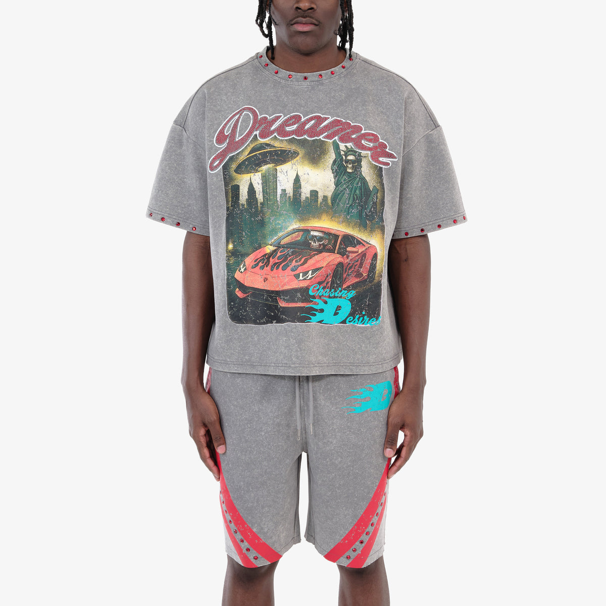 GRAY DREAMER CROP T-SHIRT