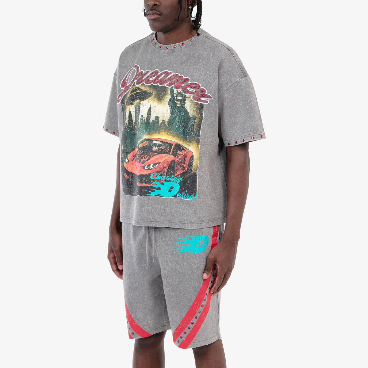 GRAY DREAMER CROP T-SHIRT