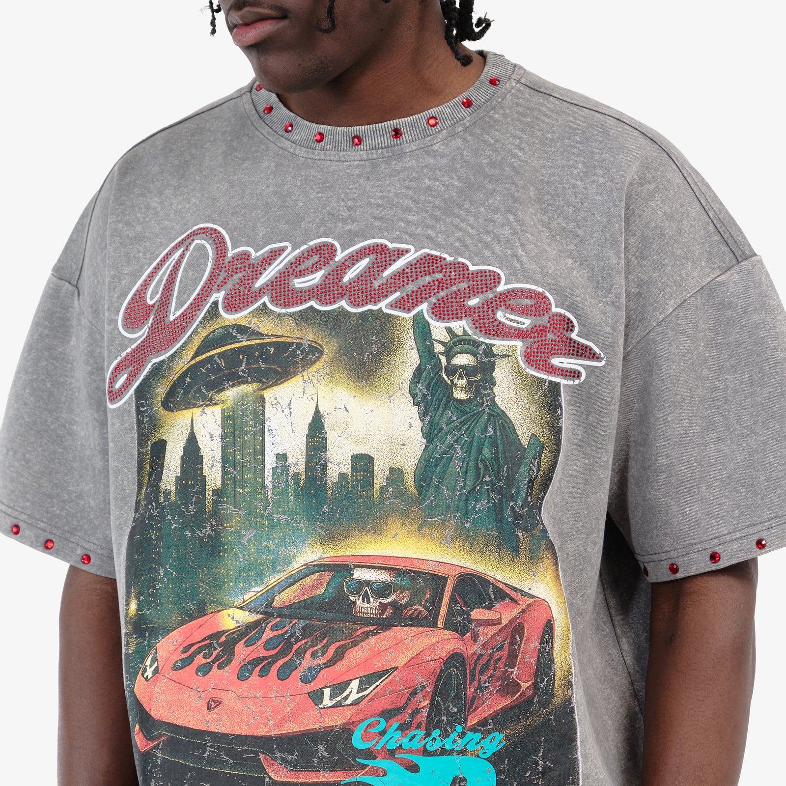 GRAY DREAMER CROP T-SHIRT