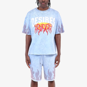 LIGHT BLUE DESIRES CROP T-SHIRT