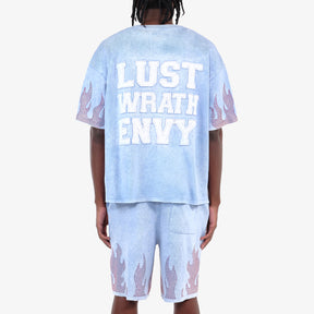 LIGHT BLUE DESIRES CROP T-SHIRT