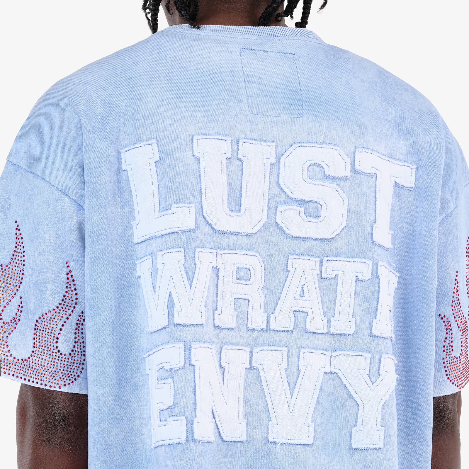 LIGHT BLUE DESIRES CROP T-SHIRT