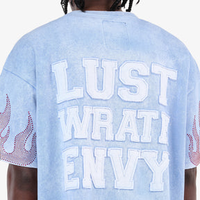 LIGHT BLUE DESIRES CROP T-SHIRT
