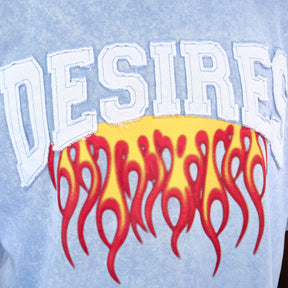 LIGHT BLUE DESIRES CROP T-SHIRT