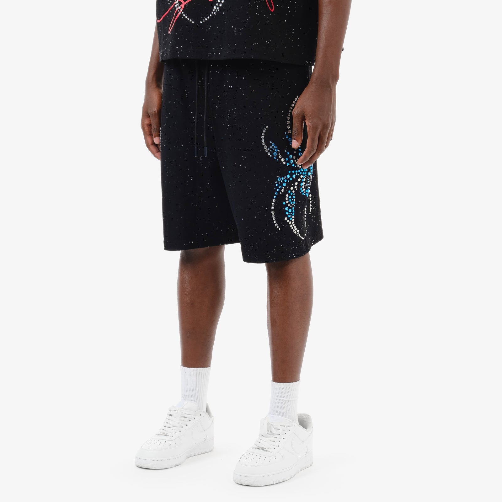 BLACK SPIDER W/ RHINESTONE SHORTS